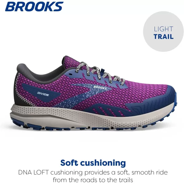 Brooks Womens Divide 4 Trail Running ShoePurpleNavyOyster