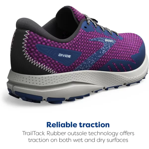 Brooks Womens Divide 4 Trail Running ShoePurpleNavyOyster