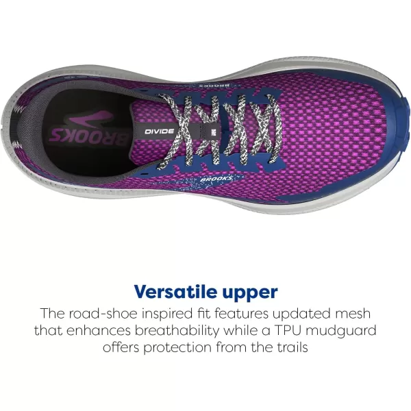 Brooks Womens Divide 4 Trail Running ShoePurpleNavyOyster