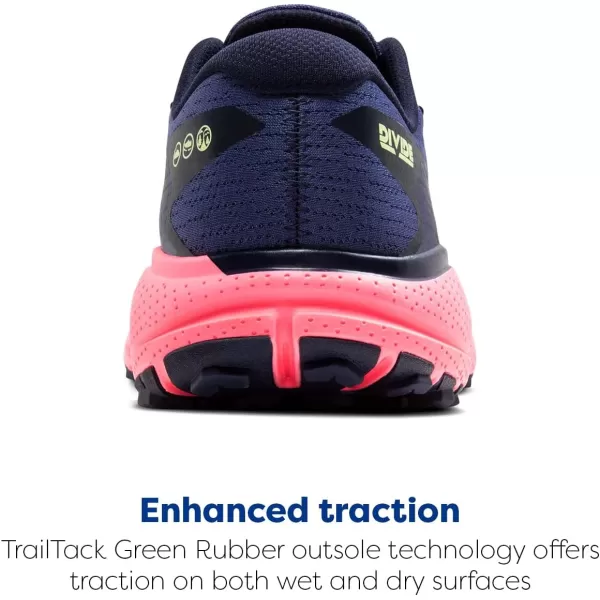 Brooks Womens Divide 5 Trail Running ShoeGrey BluePinkLime
