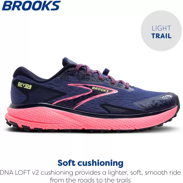 Brooks Womens Divide 5 Trail Running ShoeGrey BluePinkLime
