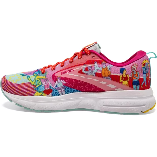 Brooks Womens Trace 3 Neutral Running ShoePinkBlueYellow