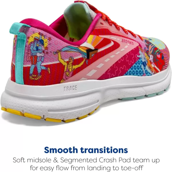 Brooks Womens Trace 3 Neutral Running ShoePinkBlueYellow