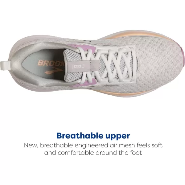 Brooks Womens Trace 3 Neutral Running ShoeWhiteOrchidApricot