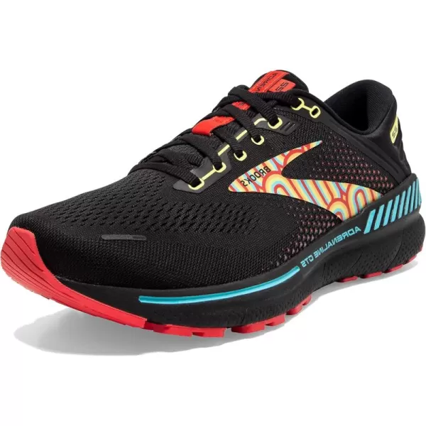 Brooks Mens Adrenaline GTS 22 Supportive Running ShoeBlackBlueBittersweet