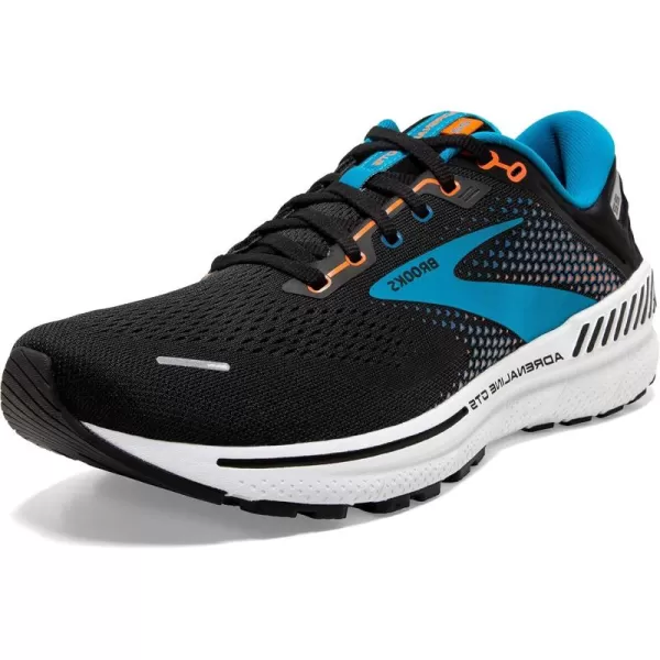 Brooks Mens Adrenaline GTS 22 Supportive Running ShoeBlackBlueOrange