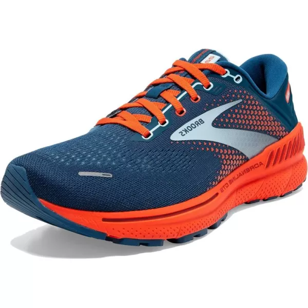 Brooks Mens Adrenaline GTS 22 Supportive Running ShoeBlueLight BlueOrange