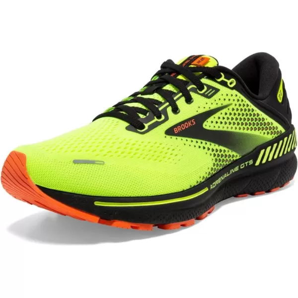 Brooks Mens Adrenaline GTS 22 Supportive Running ShoeNightlifeBlackFlame