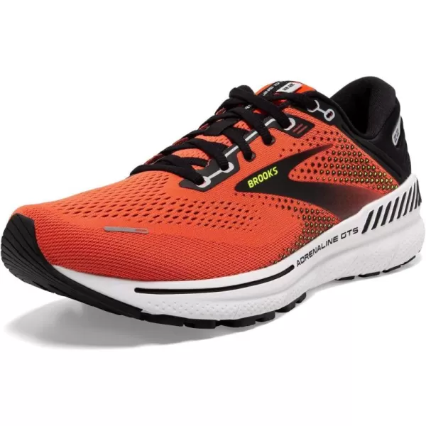 Brooks Mens Adrenaline GTS 22 Supportive Running ShoeOrangeBlackWhite