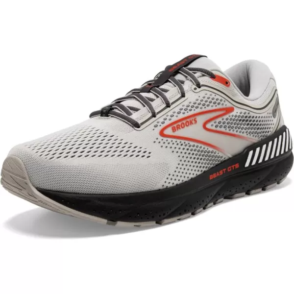 Brooks Mens Beast GTS 23 Supportive Running ShoeGreyScarletEbony