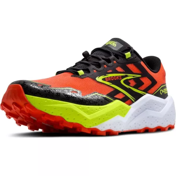 Brooks Mens Caldera 7 Trail Running ShoeCherry TomatoPhantomLime