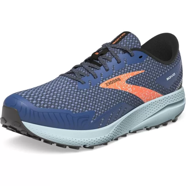 Brooks Mens Divide 4 Trail Running ShoeBlueNavyFirecracker