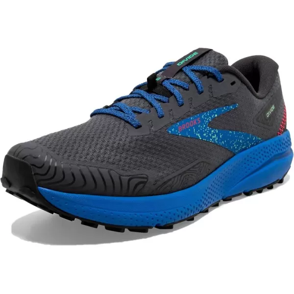 Brooks Mens Divide 4 Trail Running ShoeEbonyBlackVictoria Blueblack