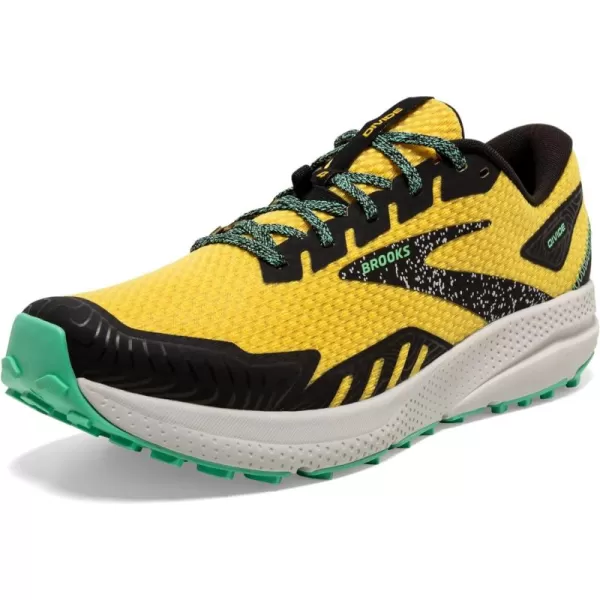 Brooks Mens Divide 4 Trail Running ShoeLemon ChromeBlackSpring Bud