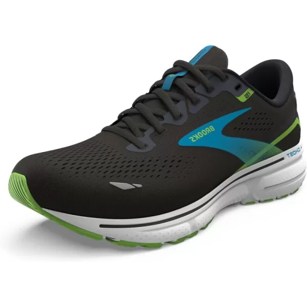 Brooks Mens Ghost 15 Neutral Running ShoeBlackHawaiian OceanGreen