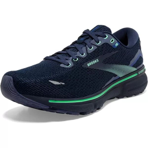 Brooks Mens Ghost 15 Neutral Running ShoeCrown BlueBlackGreen