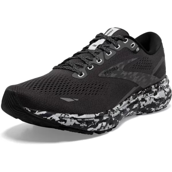 Brooks Mens Ghost 15 Neutral Running ShoeEbonyBlackOyster