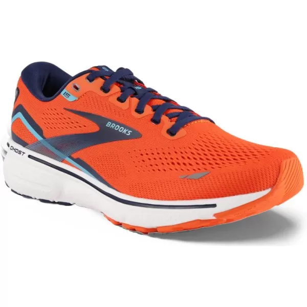 Brooks Mens Ghost 15 Neutral Running ShoeFlameNavyBlue