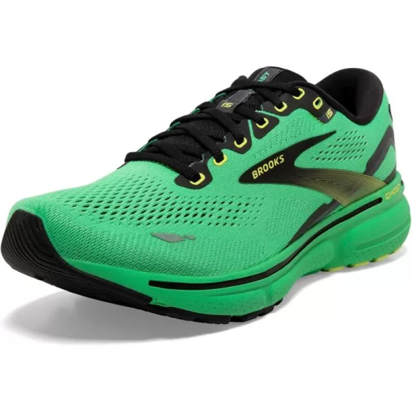 Brooks Mens Ghost 15 Neutral Running ShoeGreenBlackSharp Green