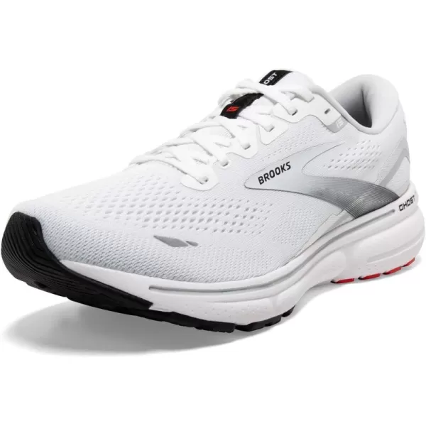 Brooks Mens Ghost 15 Neutral Running ShoeWhiteBlackFlame