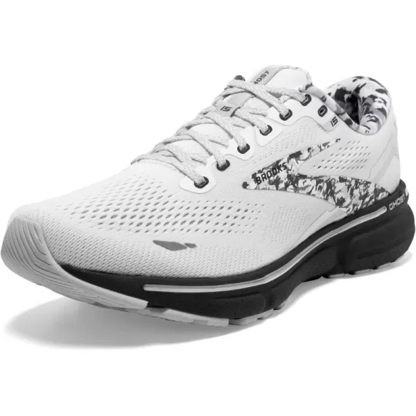 Brooks Mens Ghost 15 Neutral Running ShoeWhiteEbonyOyster