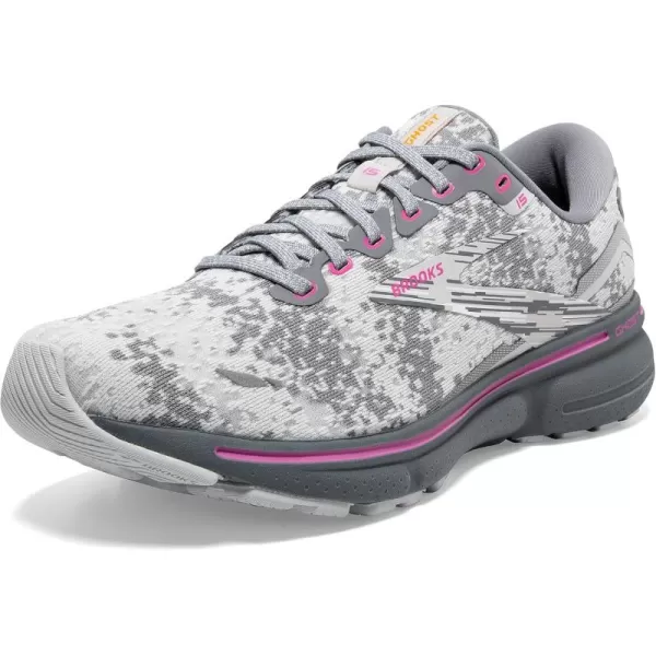 Brooks Mens Ghost 15 Neutral Running ShoeWhiteOysterOriole