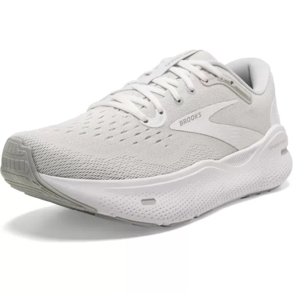 Brooks Mens Ghost Max Cushion Neutral Running ampamp Walking ShoeWhiteOysterMetallic Silver