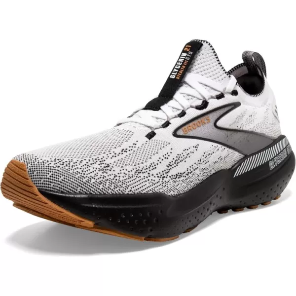 Brooks Mens Glycerin Stealthfit GTS 21 Supportive Running ShoeWhiteGreyBlack