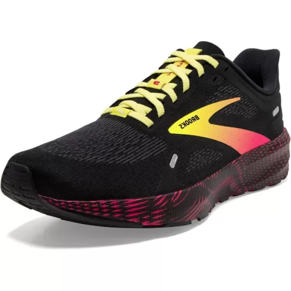 Brooks Mens Launch 9 Neutral Running ShoeBlackPinkYellow