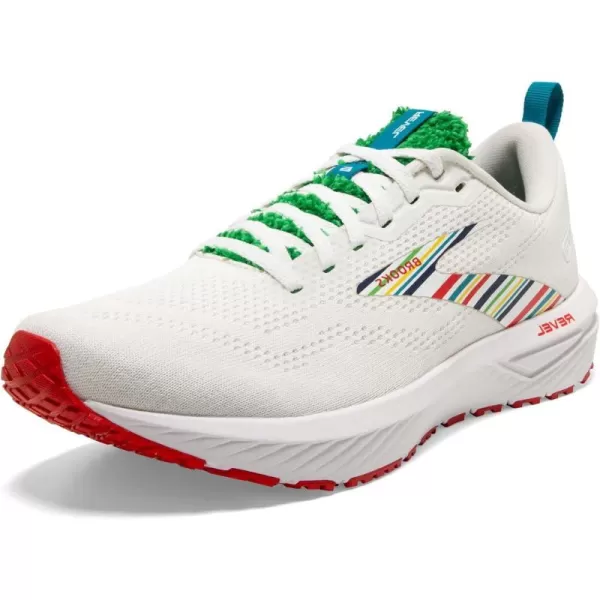 Brooks Mens Revel 6 Neutral Running ShoeWhiteGreenRed