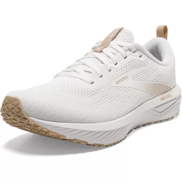 Brooks Mens Revel 6 Neutral Running ShoeWhiteKhaki