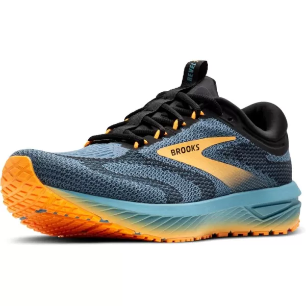 Brooks Mens Revel 7 Neutral Running ShoeStorm BlueBlackOrange Pop