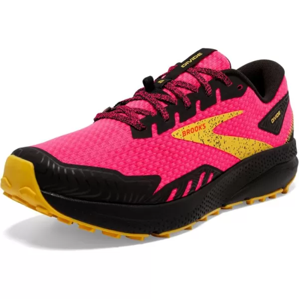 Brooks Womens Divide 4 Trail Running ShoeDiva PinkBlackLemon Chrome