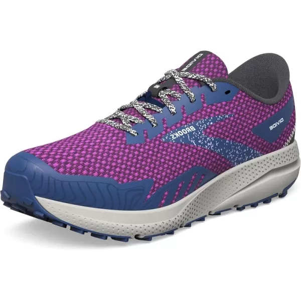 Brooks Womens Divide 4 Trail Running ShoePurpleNavyOyster