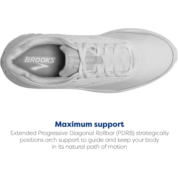 Brooks Mens Addiction Walker 2 Walking ShoeWhiteWhite
