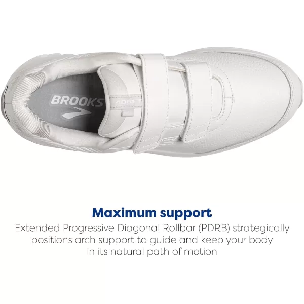 Brooks Mens Addiction Walker VStrap 2 Walking ShoeWhiteWhite
