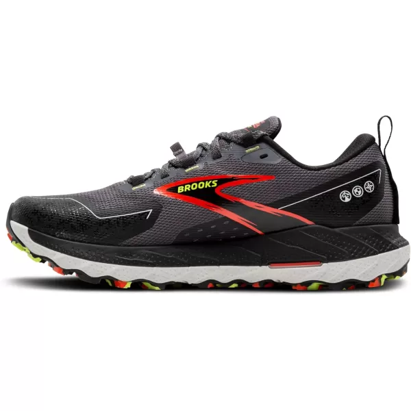 Brooks Mens Cascadia 18 GTX Waterproof Mountain Trail Running ShoeBlackened PearlBlackTomato