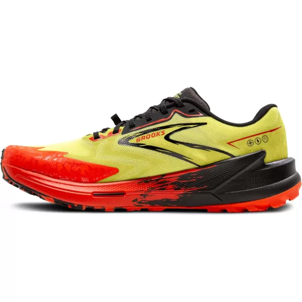 Brooks Mens Catamount 3 Trail Running ShoeAcid LimeCherry TomatoBlack