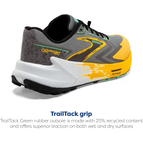 Brooks Mens Catamount 3 Trail Running ShoeLemon ChromeSedona Sage