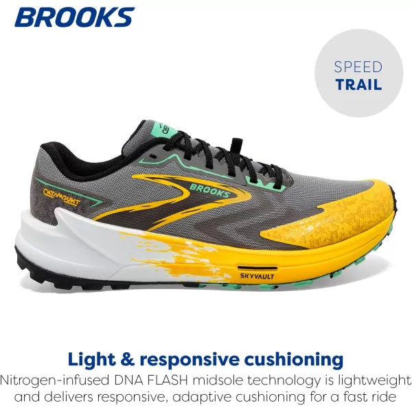 Brooks Mens Catamount 3 Trail Running ShoeLemon ChromeSedona Sage