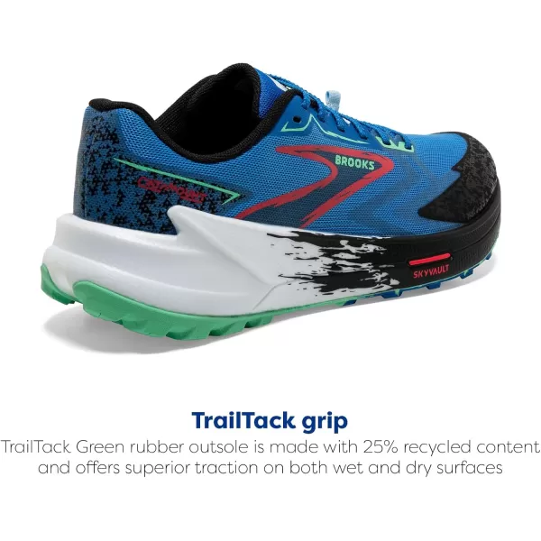 Brooks Mens Catamount 3 Trail Running ShoeVictoria BlueBlackSpring Bud