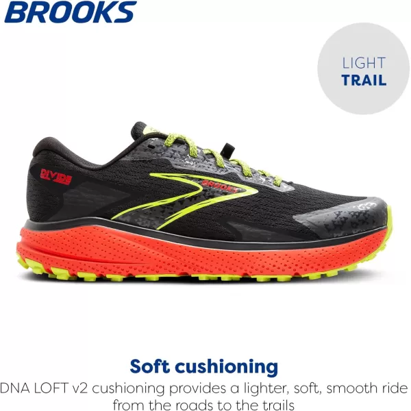Brooks Mens Divide 5 Trail Running ShoeBlackCherryLime