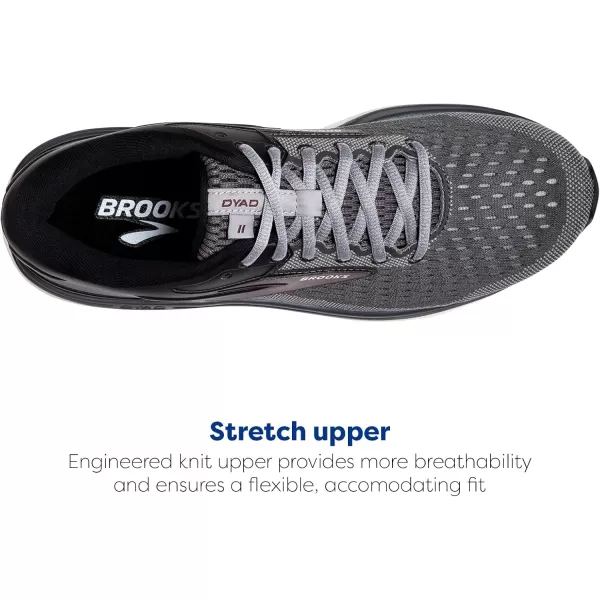 Brooks Mens Dyad 11 Running ShoeBlackened PearlAlloyRed