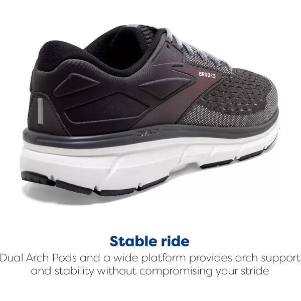 Brooks Mens Dyad 11 Running ShoeBlackened PearlAlloyRed