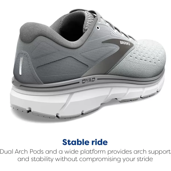 Brooks Mens Dyad 11 Running ShoeGreyBlackWhite