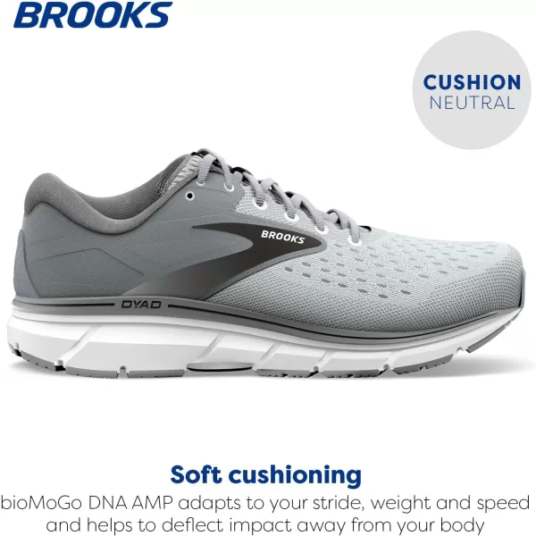 Brooks Mens Dyad 11 Running ShoeGreyBlackWhite