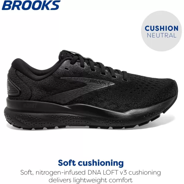 Brooks Mens Ghost 16 Neutral Running ShoeBlackBlackEbony
