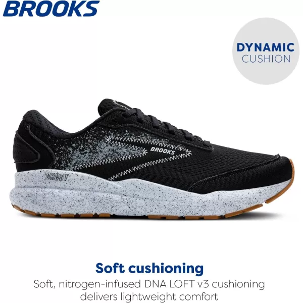 Brooks Mens Ghost 16 Neutral Running ShoeBlackBlackened PearlWhite