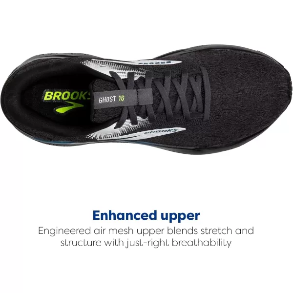 Brooks Mens Ghost 16 Neutral Running ShoeBlackEbonyBlue