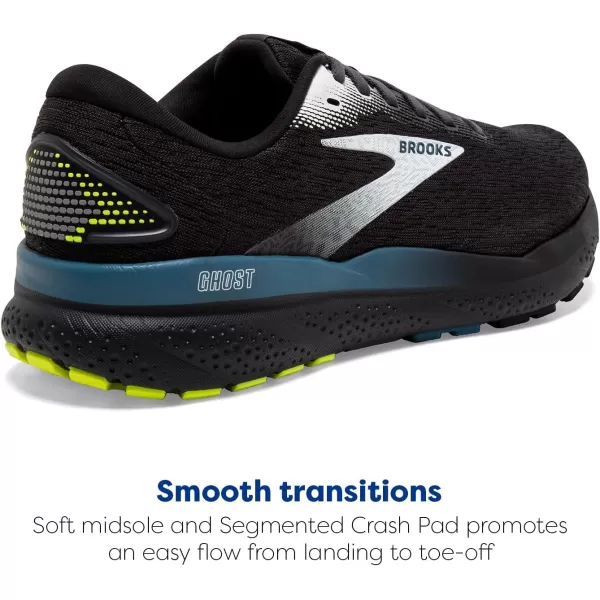 Brooks Mens Ghost 16 Neutral Running ShoeBlackEbonyBlue